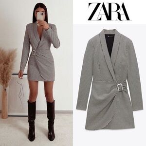ZARA HOUNDSTOOTH BLAZER DRESS